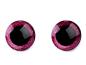 Preview: Augen mit Sicherung Ø 25 mm (2 Stück) Schwarz/Transparent mit Pinkem Glitter Rand